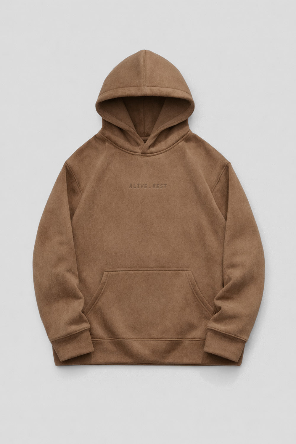 [AR-S-08] Logo Embroidered Suede Hoodie