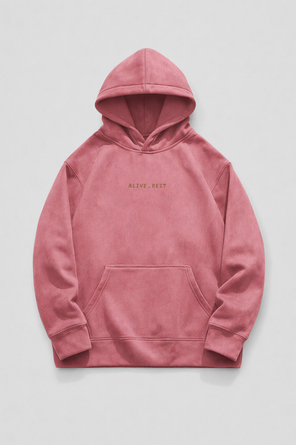 [AR-S-08] Logo Embroidered Suede Hoodie